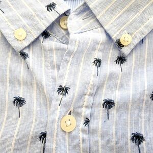 U.S. Polo Assn Men's Button Down Shirt Short Sleeve Palm Tree Size XL
